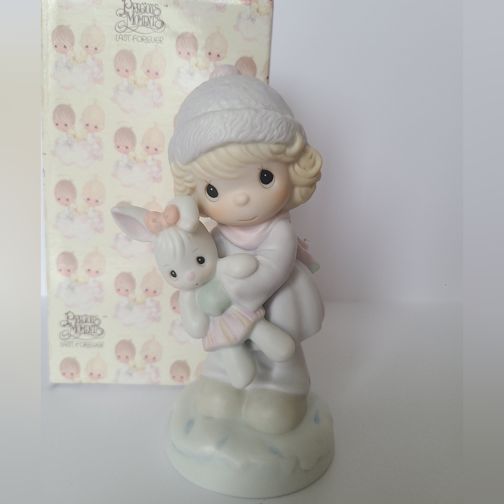 Vintage Precious Moments Good Friends Friendship Girl Bunny Collectible Figurine